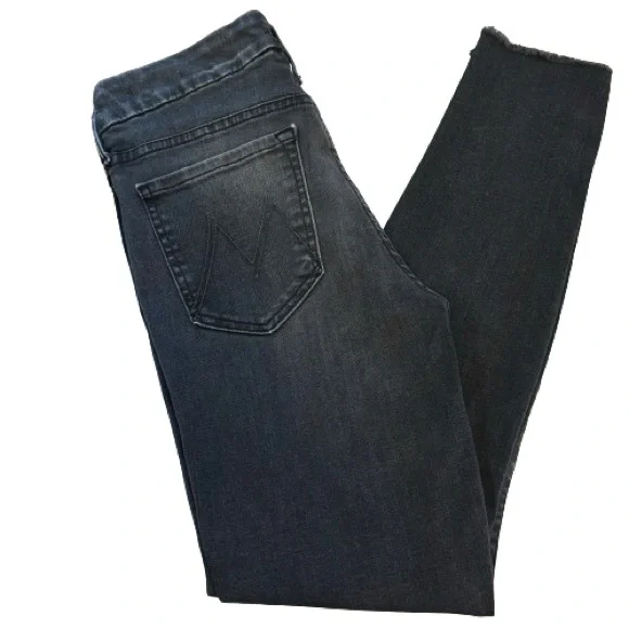 MOTHER Denim Looker Ankle Fray Gray Size 27 EUC